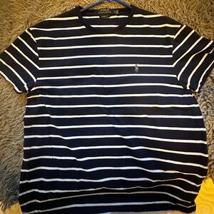 Ralph Lauren Navy and White Striped Polo